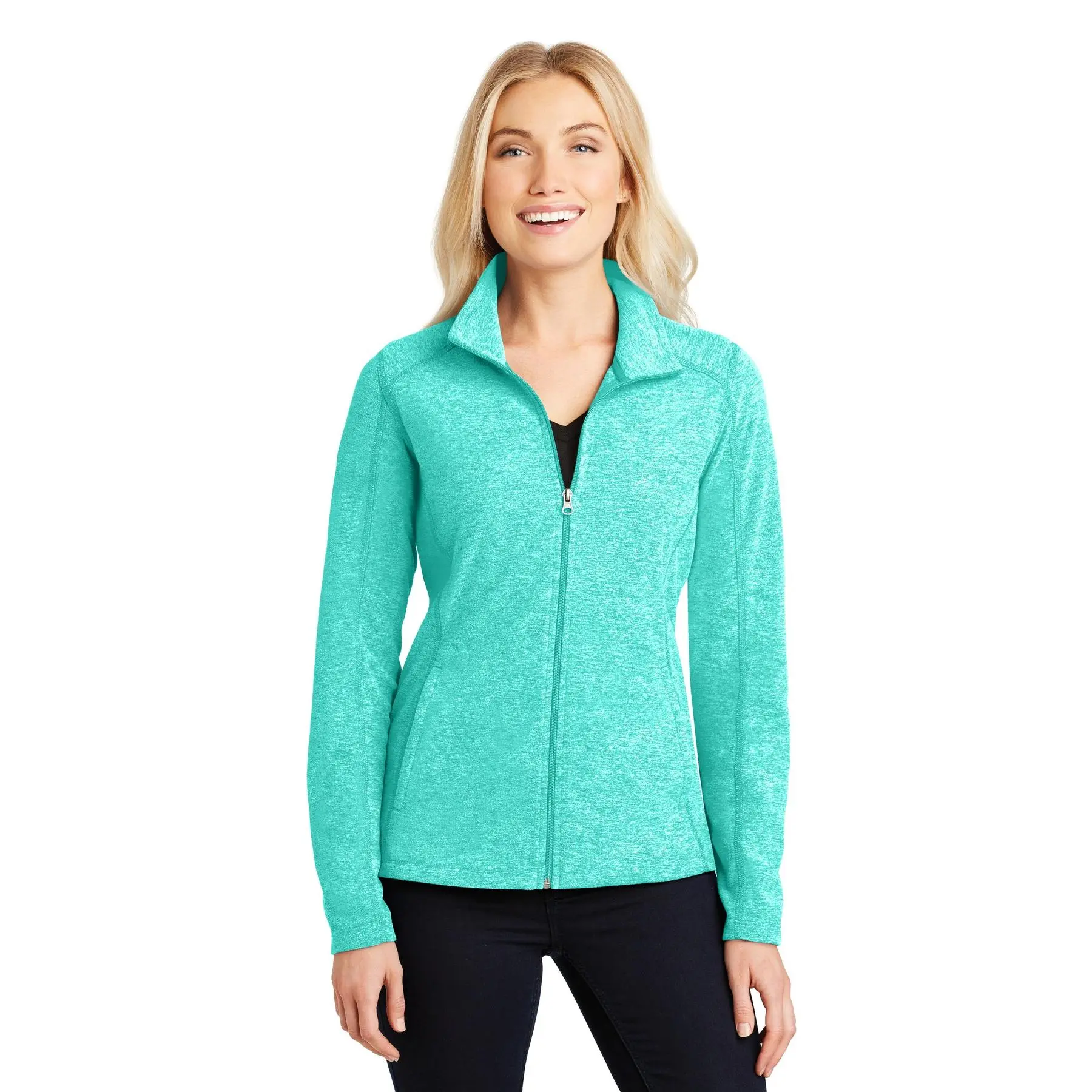 Port Authority® Ladies Heather Microfleece Full-Zip Jacket. L235