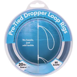 20 lb Pre-Tied Dropper Loop s. Fishing Line Spool. Loops 18 Inches Apart with 5.5 Inch Loop Size.  for Saltwater & Freshwater Fishing.  for Snapper & Other Bottom Feeding Fish.
