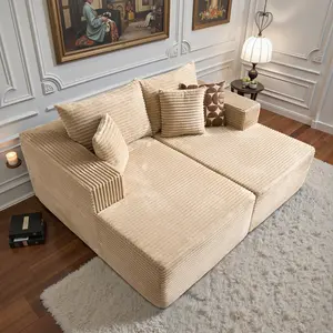 POUUIN Convertible Sleeper Sofa, Cloud Plush Double Reclining Modern Upholstered Sofabed with Fixed Arms, No-Assembly Indoor Living Room Furniture
