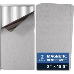 Strong Magnetic Vent Covers 8"x15.5", 2 Pack Magnet Cover for Home RV Floor Wall Ceiling Registers AC Vents Decoration Air Vent Covers Magnetic Sheet