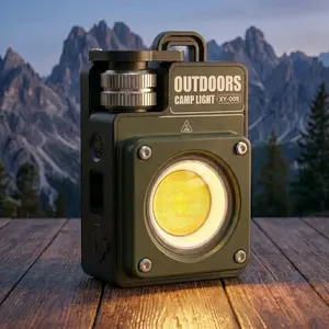 3500LM Super Bright LED Camping Lantern, Portable Rechargeable Light with Digital Screen, 15H Runtime, Rugged Metal Alloy Flashlight, Hands-Free Magnetic Base for Emergency, Power Outages