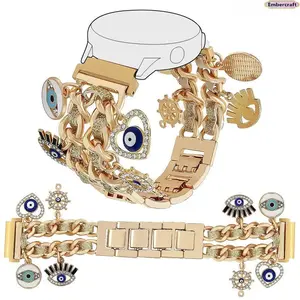 20mm Metal Watch Band, Adjustable Cuban Link Tech Accessory for Samsung Galaxy Watch 6/7, Stylish Durable Wearable Bracelet for Men and Women, Ideal for Daily Wear and Business Use, Accessories