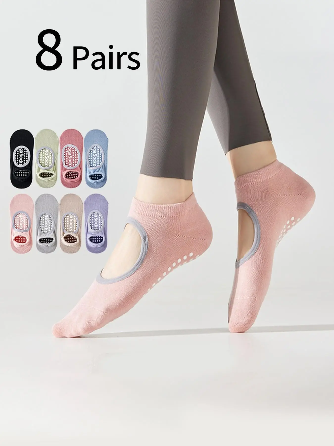 Women's Pilates Socks, Anti-Slip Silicone Yoga Sports Socks, Summer Thin Breathable Indoor Dance Socks, Sweat-Wicking Soft Skin-Friendly