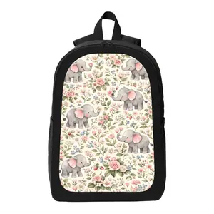Elephant Print Pattern Backpack Lightweight Casual Backpack with Zip Closure Adjustable Straps, Applicable to for Women and Men