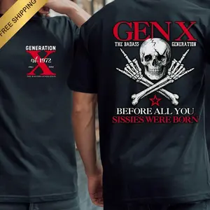 Customizable Gen X T-Shirt, Retro Badass Tee, Unisex Gen X Sweatshirt Hoodie 8KHY4