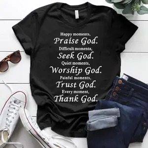 Thanks God Fashion Shirts for Men/Women; Christian Short Sleeve; Faith Shirts; God T-Shirts; Unisex Jesus Shirts; Gifts for Chri
