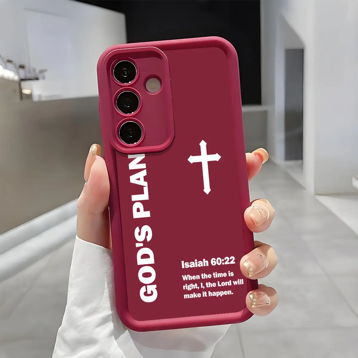 GOD’S PLAN Cross Isaiah Phone Case, Enhanced Camera Protection,Shockproof Skin-Friendly Touch Soft Cover for Samsung Galaxy S21 S22 S23 S24 S25 S26 Ultra Plus FE A13 A14 A15 A16 A17 A33 A34 A35 A36 A52 A53 A54 Note20 God's Gift, Faith, Bible Verse
