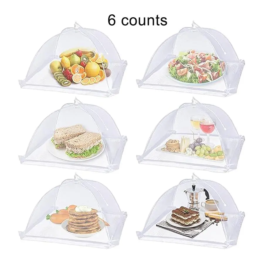 Large and H 43.18 x 43.18 cm Pop Up Mesh Food Cover Tent Umbrella for Kitchen, Outdoor, Screen Tents, Party Picnics, BBQs, Reusable and Collapsible Food Tents