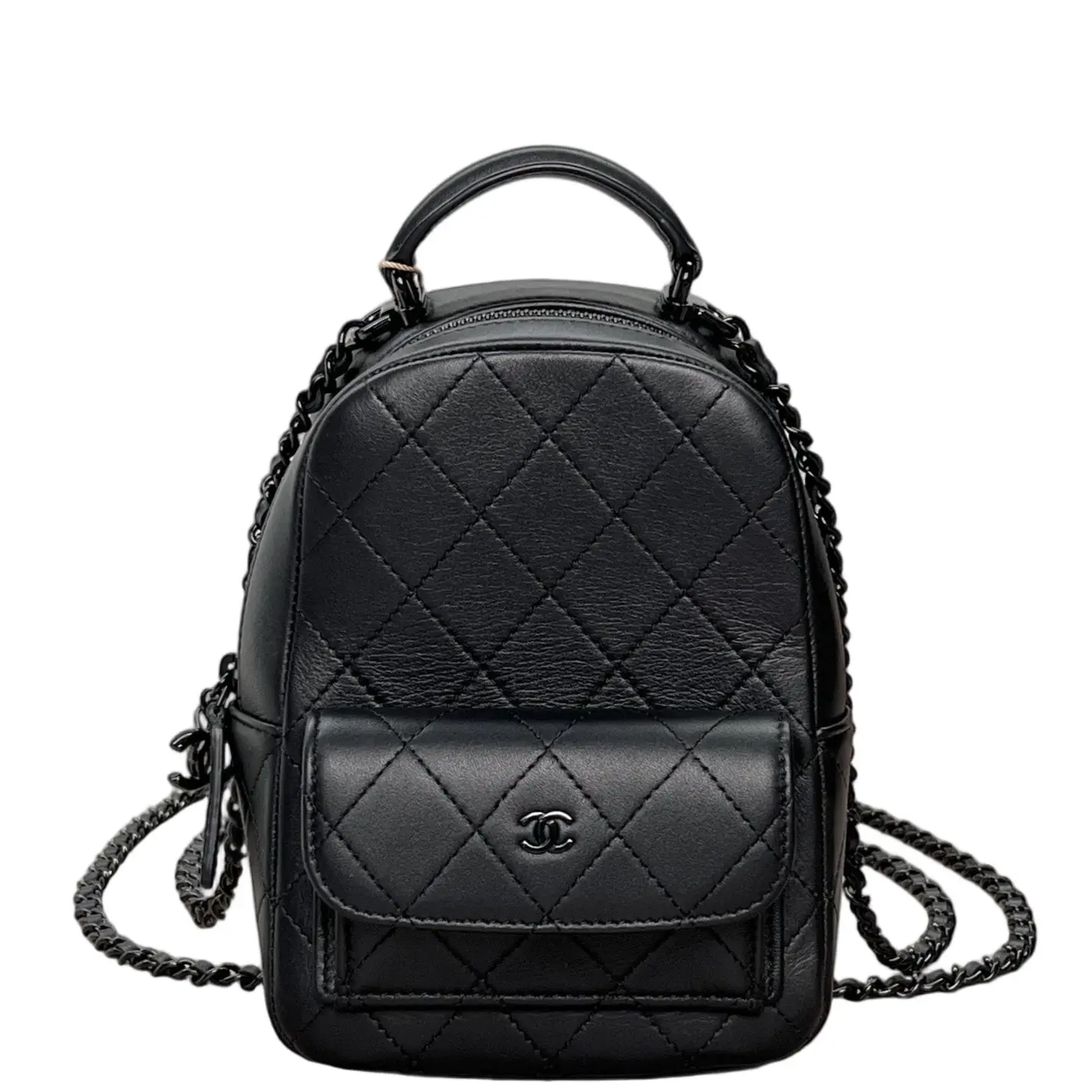 Pre-owned CHANEL Quilted CC Mini Classic Backpack Calfskin Black (zz101926c5r) [Shanghai]