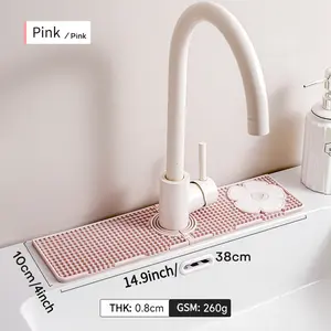 Springtime silicone faucet drain mat, waterfall silicone drain mat, bathroom and kitchen splash-proof mat, waterproof thickened soap drainage mat