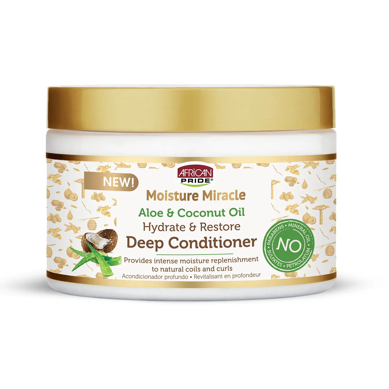 African Pride Moisture Miracle Aloe & Coconut Oil Deep Conditioner 12 oz
