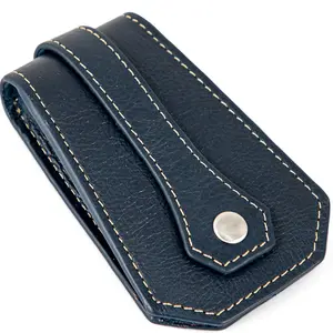 Handcrafted Brown/Green/Blue Cowhide Leather Key Holder - Premium Keychain Organizer with Strap - Compact & Lightweight - Ideal Gift for Men Women