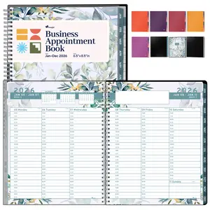 Appointment Book & Planner - Ensight 6.5x8.5 in, Large Tabbed Daily Hourly Weekly Planner, Schedule Book 15-Min Slots, Jan 2026 - Dec 2026 - Floral