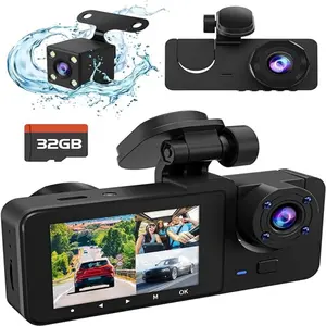 【US 2025 Deals for You Days】Car camera-4K driving recorder 32GB memory card, 24-hour front and rear driving recorder loop recording