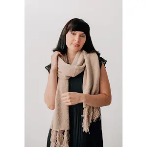 Boucle Tassel Scarf - Taupe