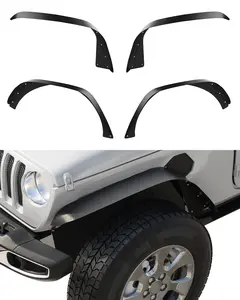 【GARVEE】Front & Rear Flat Fender Flares for 2018-2024 Jeep Wrangler JL & JLU Unlimited (2/4 Doors) Off-Road Fenders, Heavy Duty Solid Steel Metal Black Powder Coated 4PCS