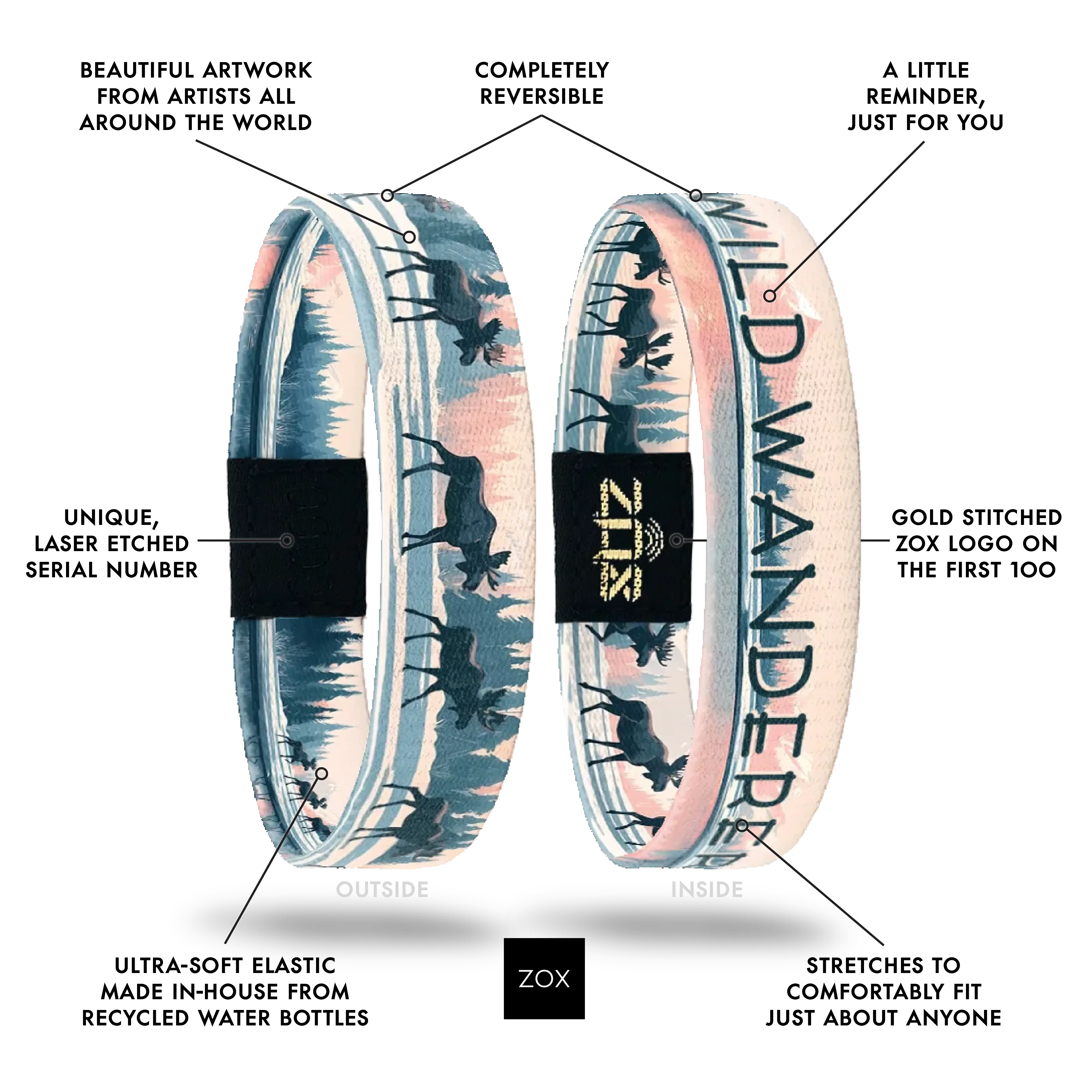 Outdoors Bracelet NFC Daily Inspirational Affirmation Bracelet for Women & Men, New Message Every Tap, Choose Your Topic, Waterproof Reversible Recycled