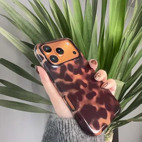 Labzone Magnetic Smartphone Cover - Retro Christmas Movie-Inspired Cheetah Print Girly Phone Aesthetic Case, Shockproof Protection Accessory for Women, iPhone 12-17 Pro Max/X/XS/16 Plus & Samsung Galaxy S21-S25 Plus Ultra