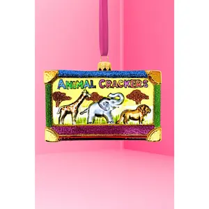 Animal Biscuits Box Glass Ornament