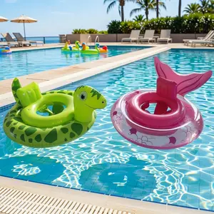 Dinosaur & Mermaid Inflatable Swimming Ring with Backrest, Beginner Swimmer Gift, Soft Lightweight, Easy Storage, Pool Beach Toy