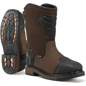 Steel  Work Boots for Men,  Safety Boots with All-Around Protection, Mens Square  Construction Boots with Slip Resistant & EH Protection, for Industrial