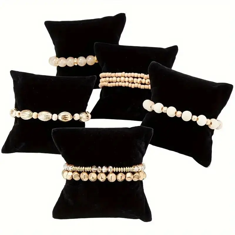 5pcs Flannel Bracelet Display Cushions, Soft Cotton Watch Holder for Jewelry Showcase, Ideal for Watches and Bracelets