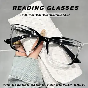 Reading glasses - Rectangular floral design frame, anti-fatigue and blue light protection, spring hinge,  1.0 to  4.0 diter adjustment, visible Clear resin lenses, comfortable reading glasses for adults | Elegant frame | Durable material