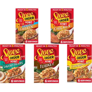 Sets of 3-Pack Cornbread Stuffing Mix Savory Herbs, Low Sodium Chicken, Turkey, Chicken, Cornbread Flavors Homestyle Side Dish for Family Meals and Holidays 6 oz Each