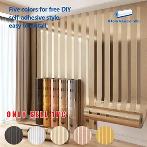 3D Self-Adhesive Wood Grain Wall Panel, Textured Grille Board for Living Room TV Background, Waterproof and Moisture-Resistant Wall Decor, Wallpaper