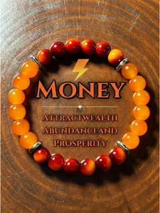 1pcs orange natural stone bracelet, attracting wealth and money, handcrafted, simple and elegant, Trendy Jewelry, fashionable and versatile, suitable for wearing in various occasions and as a gift for various festivals
