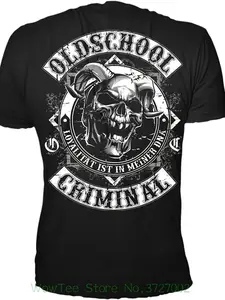 Men'S Y2K Vintage Gangster Graphic T-Shirt| Black and White Skull with Horns, "Old School Is Still In It" Slogan, Streetwear Hip-Hop Casual Round Neck Tee, All-Season Fit, Ideal Gift for Urban Fashion Fans