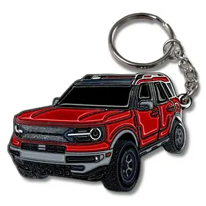 Ford Bronco Sport Keychain, Metal Car Key Chain Accessory, Bronco Sport Key Fob Pendant for 2023–2024 Models, SUV Lover Automotive Keyring Gift, Ford Bronco