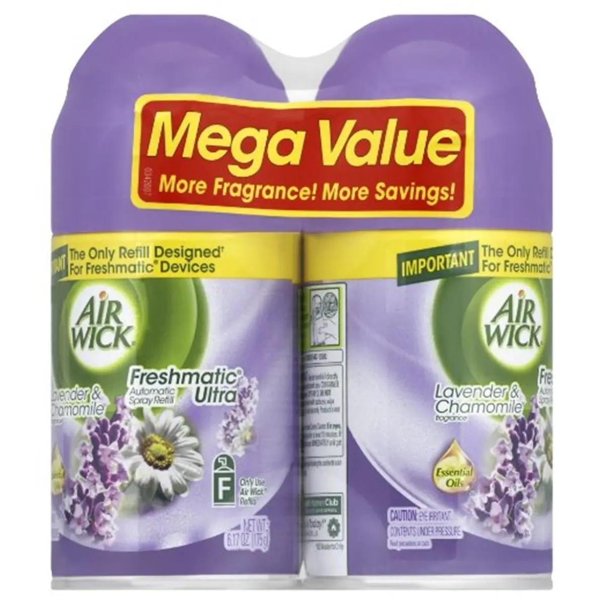 Reckitt Benckiser RAC85595 Freshmatic Automatic Spray Air Freshener Refill Pack - 6.17oz Lavender & Chamomile Scent, Home Fragrance Aroma