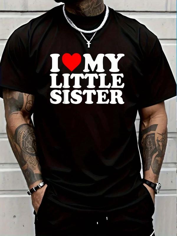 100% Cotton I Love My Little Sister I Heart My Sister I Love My Sister T-Shirt Women's Men's Graphic Tee Crew Neck summer vacation Tops 100% Cotton I Love My Little Sister I Heart My Sister I Love My Sister T-Shirt Women's Men's Graphic Tee Crew Neck summer vacation Tops