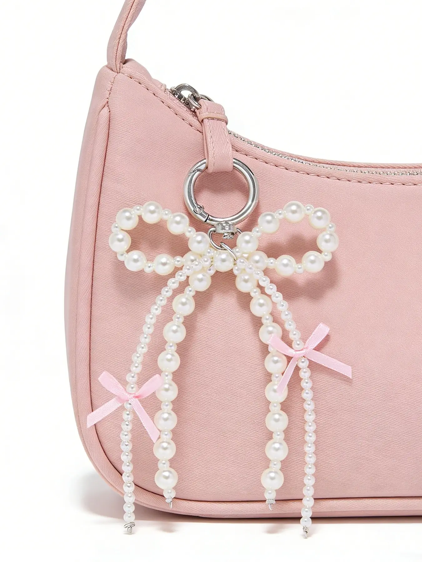 Ballet style Pearl bow tassel pendant, niche design exquisite daily versatile bag pendant, classic versatile multicolor optional, suitable for daily bag matching, shopping and dating gifts small objects, Bag Charms, Bag Decoration