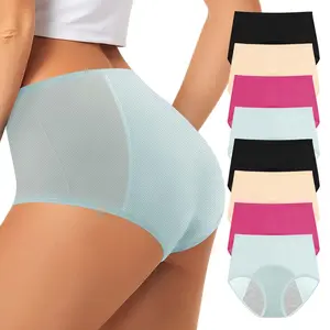 Morelect Plus Size 8 Pcs Leakproof Period Underwear for Women | High Rise Breathable Panties with Mesh Fabric, Lightweight Comfort & Smooth Design | Day and Night Protection,mothersdaygift.