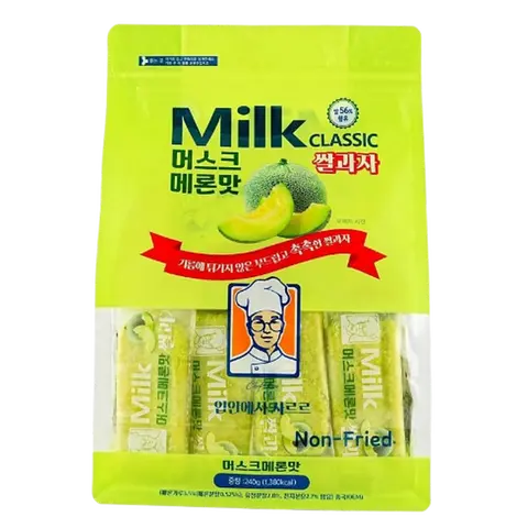 NEW Melon Flavor Alert, ORBIT TRENZY GAHM Milk Classic Rice Crackers 8.53 oz Korean Snack Mild Milky Flavor Delicious Crispy Protein Treat Melt-in-the-Mouth Ricecakes Light Flavor Melting