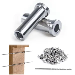 Muzata 1/8" T316 Stainless Steel Protective Sleeve Cable Railing Kit Cable Railing Hardware for Wood Posts CR13