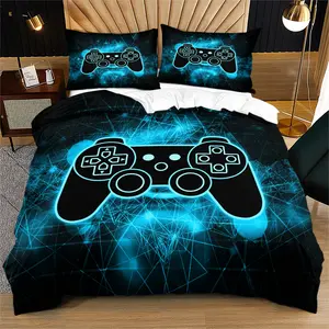Gamepad pattern, Bed sets supplies, soft and durable bedding duvet cover set, including 1 duvet cover and 1 or 2 pillowcases, without a core or pillow, perfect for teens and adults as birthday gifts, modern style, durable bedroom bed decoration