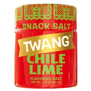 2x Twang Shaker Chile Lime Salt - Seasoning Garnish Beer Topping Michelada Rim Fruit Spice Hispanic Flavor Latin Zesty Tangy Gourmet Kitchen Condiment Cooking Ingredient Pantry Essential Bulk Lot Bundle Wholesale Multi Pack 1.15oz 2ct