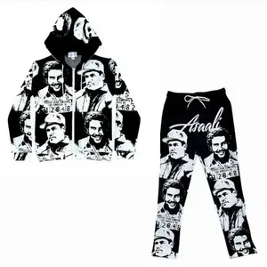 2026 Double hot restocking cartel white black suit sportswear, luxury design Cartel Inspirational zipper hoodie Ribbon trousers, long sleeves, gift to boyfriend (gift)