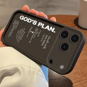 Minimalist Christian Faith "God's Plan" Smartphone Casing, Inspirational TPU Cellphone Accessory for iPhone 11-17 Pro Max Air & Samsung Galaxy S/A Series Devices, Religious Gift for Believers