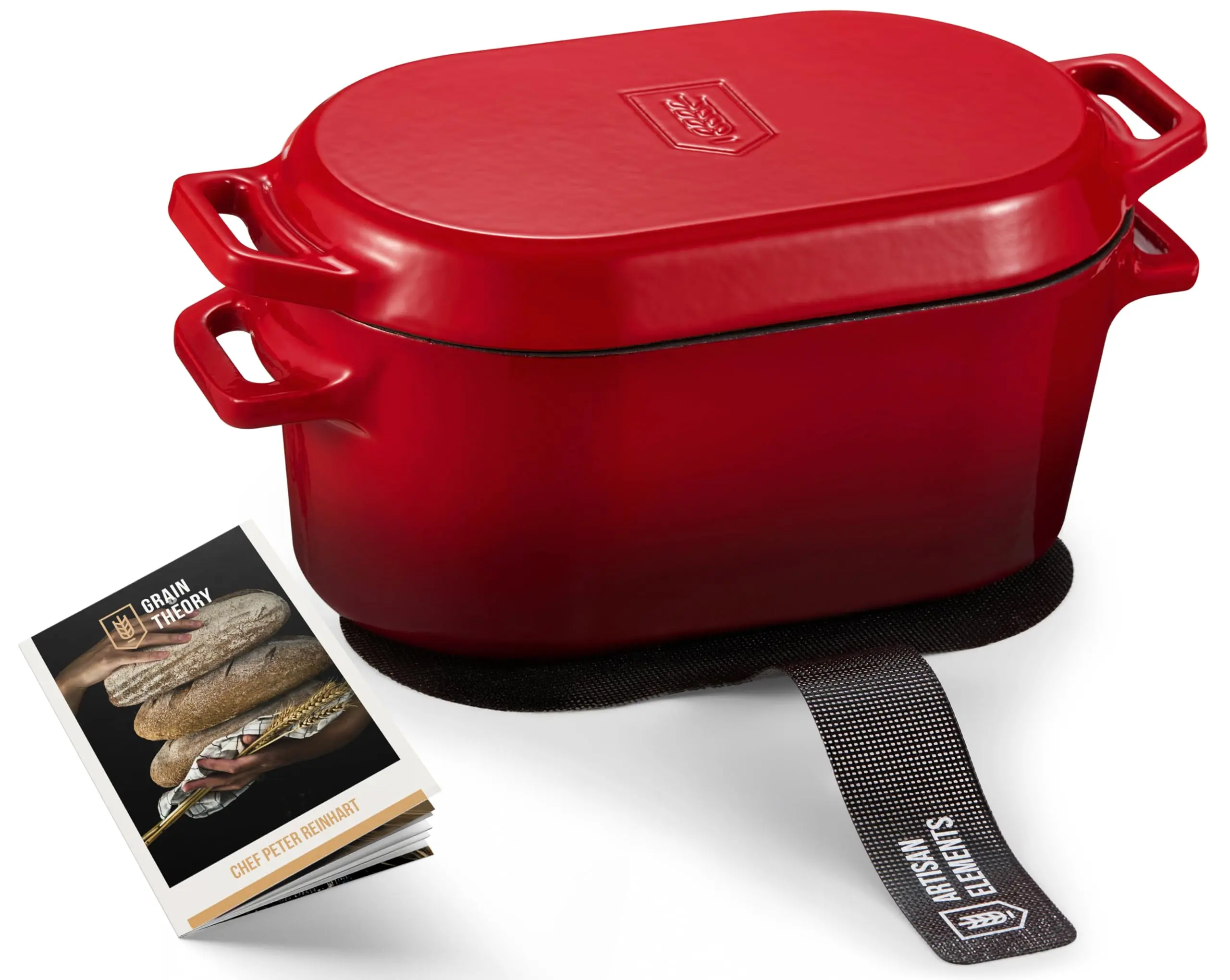 Premium 3.4 Qt Oval Enameled Cast Iron Dutch Oven Pot for Baking, Braising, Soups & Sourdough | Oven Safe Cookware