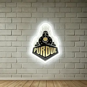 Purdue Train Head LED Colorful White Glowing Wall Lamp | Furniture Lighting Decorative Lamp USB Plug Powered Suitable for Home, Shop, Bar, Game Room, KTV E-sports Room, Holiday Atmosphere, Gift Neon Light