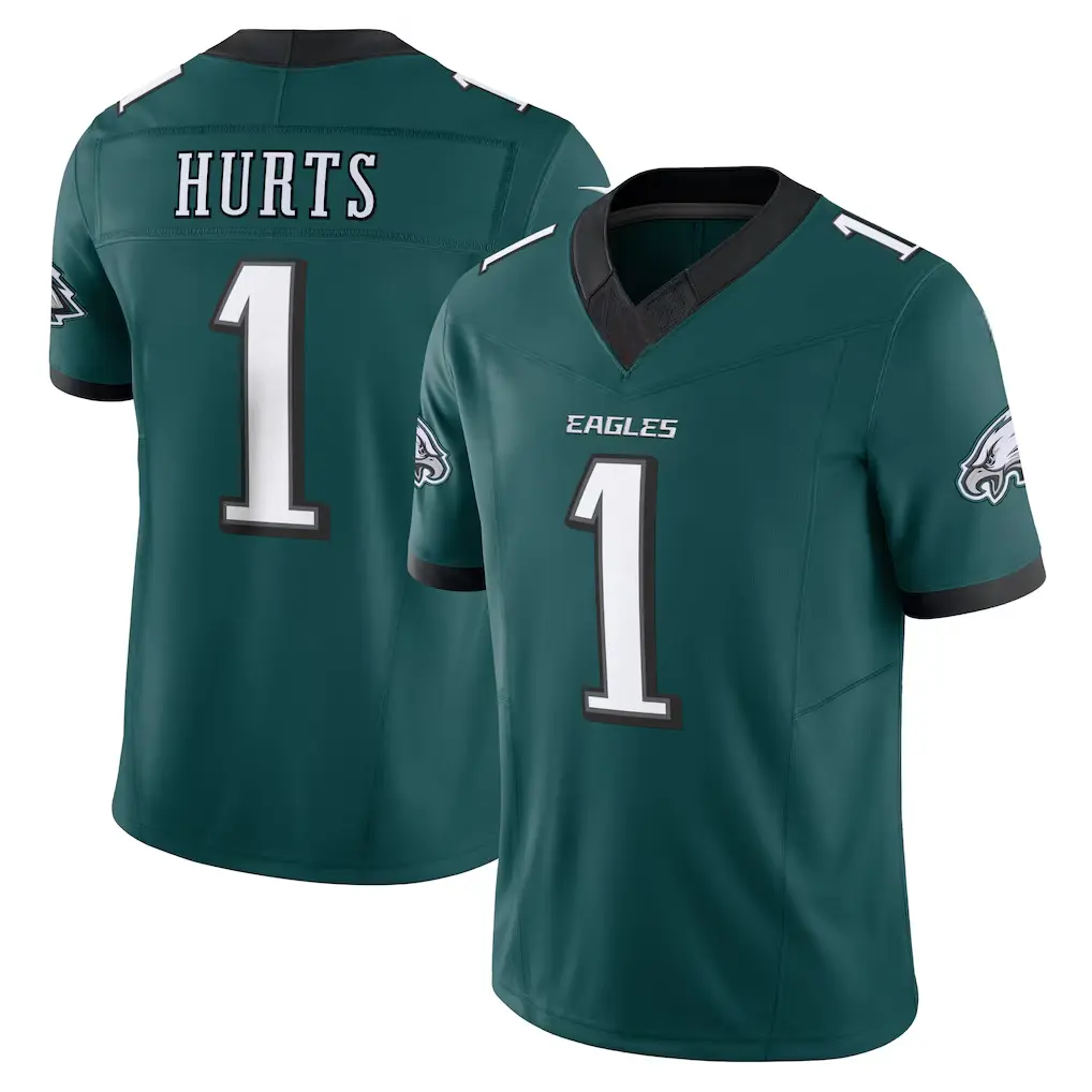 Trendy Football Season 2026 Full Logo Printed Hurts #1 Limited Football Jersey Tee Shirt, Full Colors Game Jersey Football Tee, Alternate Custom Game Jersey, Sport Activewear for Men Women