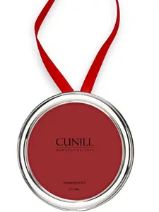 Cunill Silver Ornament Frame, 925 Sterling Silver 2.5" Dia. Plain Round Picture Frame Ornament, Includes Two Frame Backs for Dual Use, Gift, Decoration
