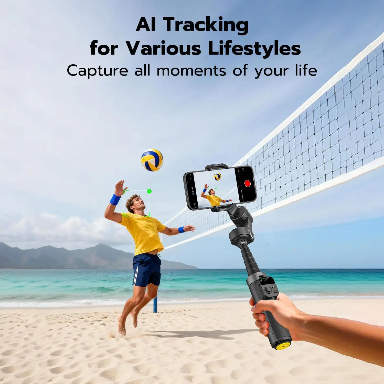 AOCHUAN 3 Axis Anti-shake Shooting Tripod Stand (1Count), Summer Auto Face Tracking Gimbal Stabilizer,360° Rotation Gimbal Stabilizer, Selfie Accessories, Selfie Phone Tripod, Tripod for iPhone,Selfie Stick Gimbal, Smartphone Selfie Tools Accessories