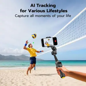 AOCHUAN 3 Axis Anti-shake Shooting Tripod Stand (1Count), Summer Auto Face Tracking Gimbal Stabilizer,360° Rotation Gimbal Stabilizer, Selfie Accessories, Selfie Phone Tripod, Tripod for iPhone,Selfie Stick Gimbal, Smartphone Selfie Tools Accessories