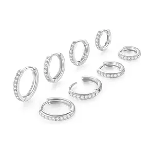 925 Sterling Silver Hoop Earrings Sterling Silver Stud Earrings for Women Men clip-on Earring Jewelry Gifts Zirconia Cubic Zirconia everyday jewelry gift elegant zircon