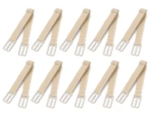 INSPIRE CHIC Women's Elastic Band Non-Slip Adjustable Bra Straps Holder 10pcs Beige